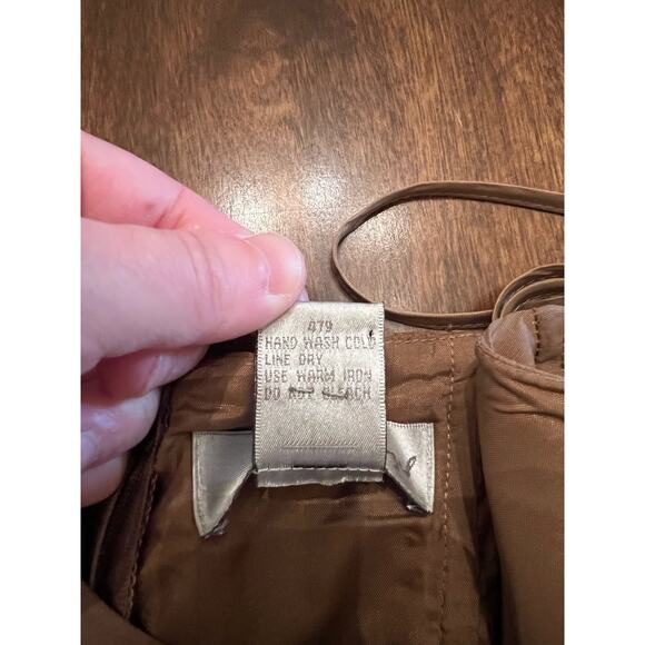 Spiegel Women's Strapless Brown White Floral Sequined 100% Silk Mini Dress 4 - Picture 10 of 14